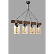 CONCEPT USINE - Suspension filaire 4 lampes bois et métal SAPHIA $ - vignette