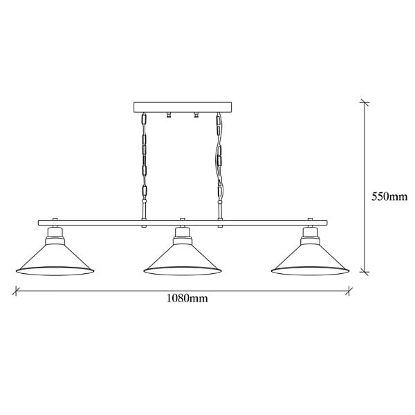 CONCEPT USINE - Suspension industreille noire 3 ampoules ERIKA - large