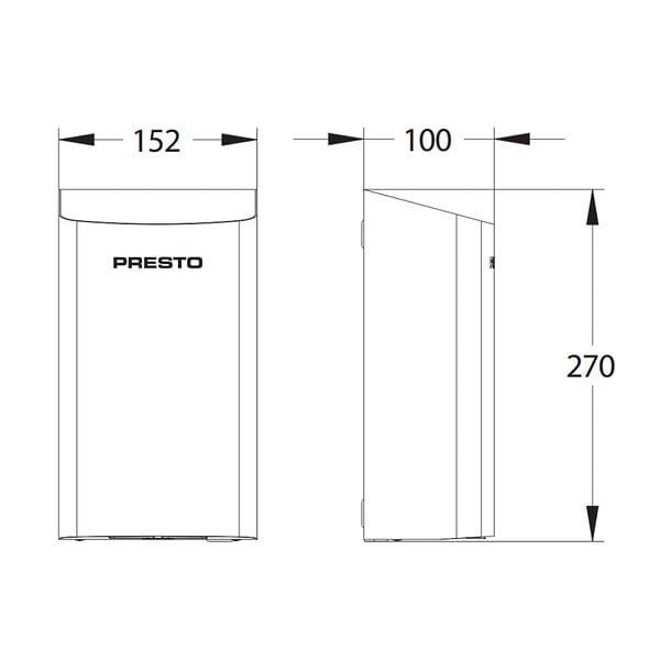 PRESTO - Sèche-mains sans contact mural compact Linea noir mat - large