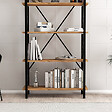 CONCEPT USINE - Bibliothèque design en métal - 5 étagères - bois et noir FANI - vignette