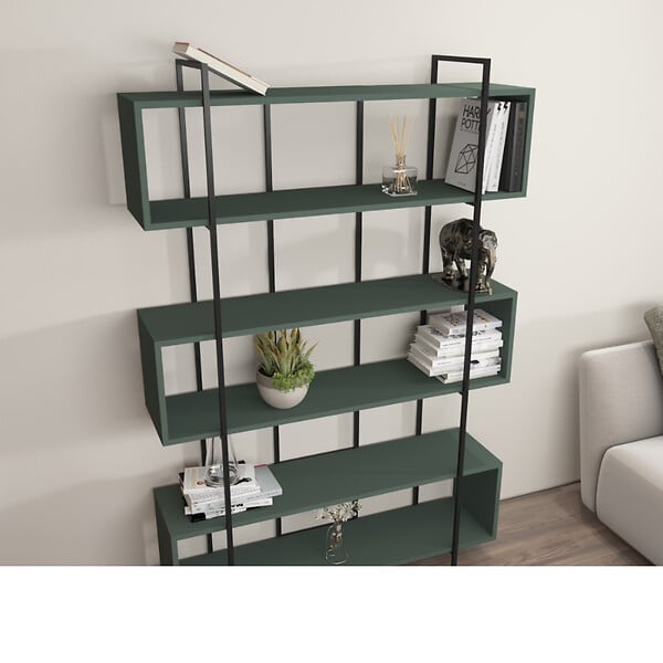 CONCEPT USINE - Bibliothèque contemporaine vert 180cm LULI - large