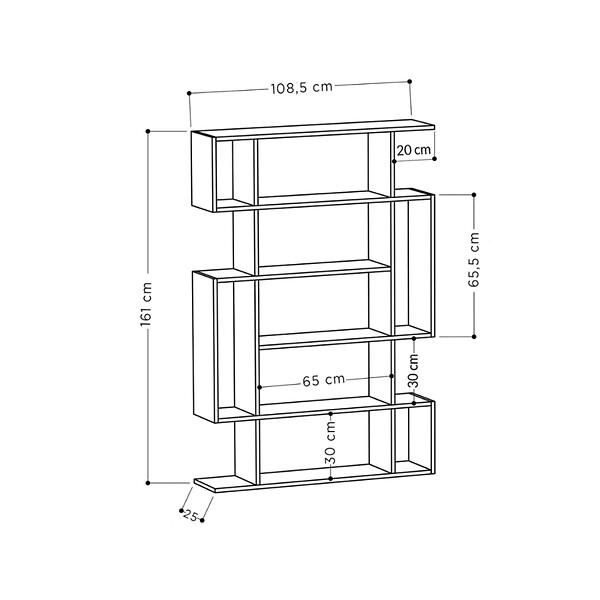 CONCEPT USINE - Meuble à étagères bois et anthracite KIRJA - large