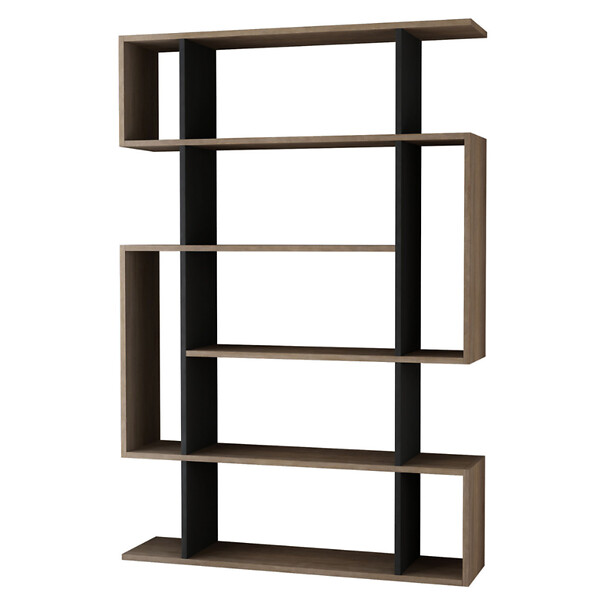 CONCEPT USINE - Meuble à étagères bois et anthracite KIRJA - large