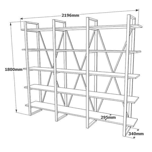 CONCEPT USINE - Meuble à étagères bois et métal ASTORIA - large