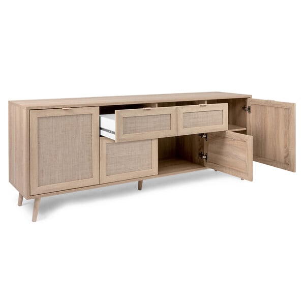 CONCEPT USINE - Buffet avec tiroirs et placards effeffet cannage TIVAT $ - large