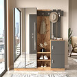 CONCEPT USINE - Meuble d'entrée design bois et gris avec miroir ANKA - vignette