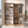 CONCEPT USINE - Meuble d'entrée design bois et gris avec miroir ANKA - vignette