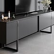 CONCEPT USINE - Meuble TV anthracite et noir 2 portes 180cm LUXOR - vignette