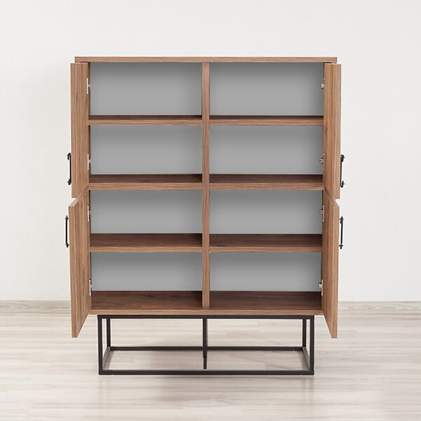 CONCEPT USINE - Buffet industriel en bois et métal - 4 portes - 8 rangements BRESOV - large
