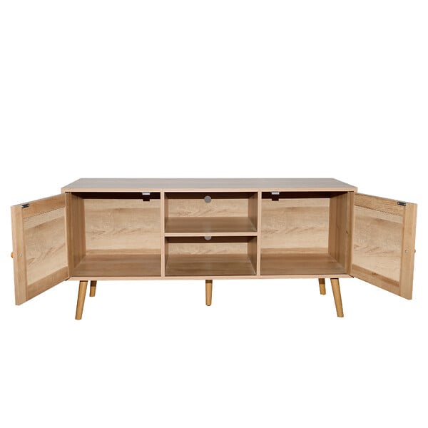CONCEPT USINE - Buffet avec portes effeffet cannage et 2 niches 120 cm CANGE - large