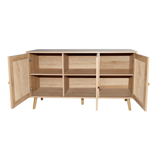CONCEPT USINE - Buffet effet bois effet cannage 3 portes 120 cm CANGE $ - large