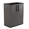 ARTPLAST - Armoire de Rangement Grise Armoire basse 2 portes Polypropylène - Meuble de rangement 68 x 37 x h84 cm ArtPlast - vignette