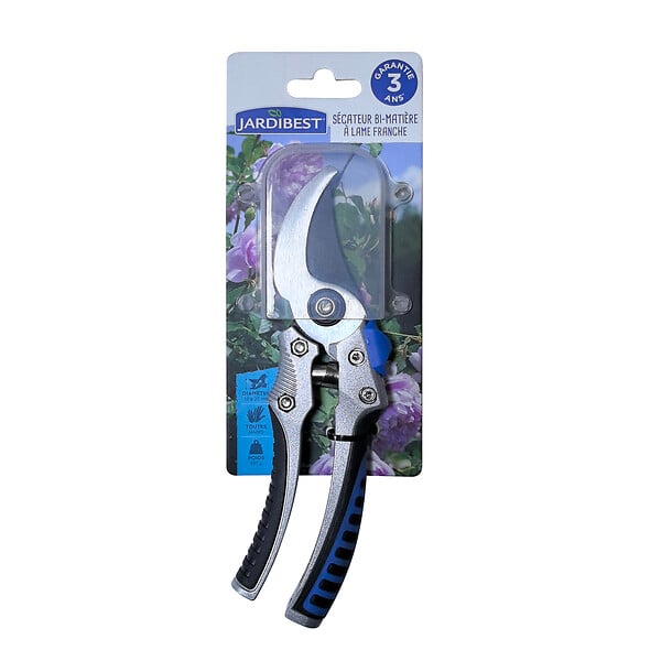 JARDIBEST - Secateur bi matiere coupe franche - large