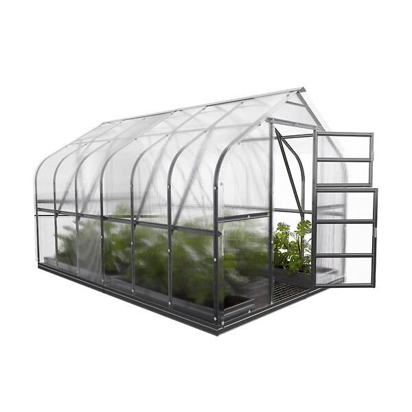 KLASIKA GREENHOUSES - Serre de jardin KLASIKA Standard EXTRA 10m2, 2,5m x 4m, 4 mm avec revêtement en polycarbonate (Avec 2 toit ouvrant automatique) - large