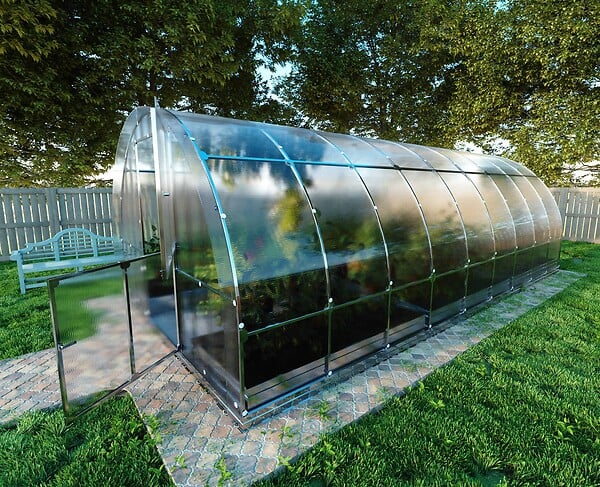 KLASIKA GREENHOUSES - Serre de jardin KLASIKA TUBE PREMIUM 3 x 6 m (18 m²), 6 mm avec revêtement en polycarbonate - large