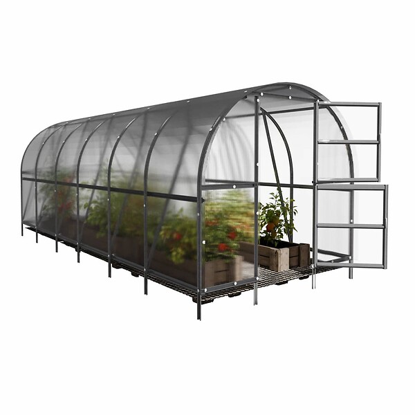 KLASIKA GREENHOUSES - Serre de jardin KLASIKA BALTIC EXTRA LT 3 x 6m (18 m²), 4 mm avec revêtement en polycarbonate - large