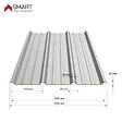 BRAVO THE SMART SOLUTION - Tôle bac acier - Toiture - Couverture - plaque TR45 Coloris Gris Anthracite RAL 7016 Dimensions 2000x1050x0.63mm - vignette