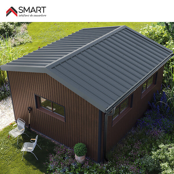 BRAVO THE SMART SOLUTION - Tôle bac acier - Toiture - Couverture - plaque TR45 Coloris Gris Anthracite RAL 7016 Dimensions 2000x1050x0.63mm - large