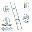 HOSTRÃ–M - Echelle simple StablePro 7 marches en aluminium, légère et durable, hauteur de travail maximale 2,95m, garantie 5 ans, charge maximale 150kg, Hostrom - vignette