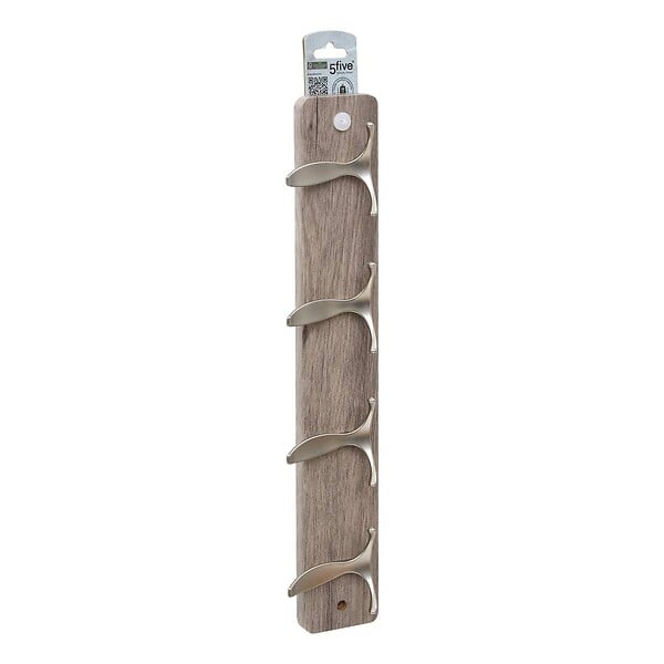 5 FIVE SIMPLY SMART - Patère Aly 4 têtes L45cm bois clair gris - large
