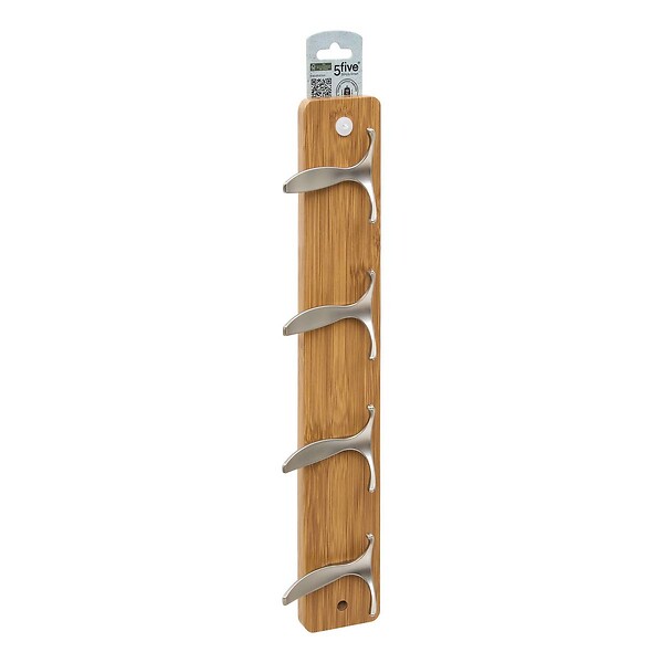 5 FIVE SIMPLY SMART - Patère Aly 4 têtes L45cm bois naturel gris - large