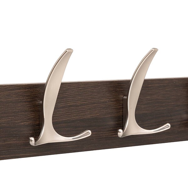 5 FIVE SIMPLY SMART - Patère Aly 4 têtes L45cm bois foncé gris - large