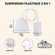 TIBELEC - Monture suspension plastique E27 60W maxi noir - vignette