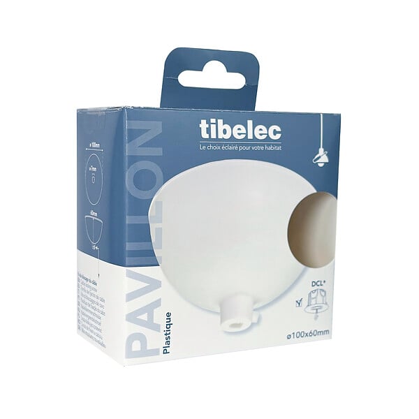 TIBELEC - Pavillon cache-fils plastique rond 100mm Blanc - large