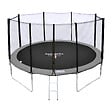 HAPPY GARDEN - Pack Premium Trampoline 370cm réversible gris / rose PERTH + filet, échelle, bâche et kit d'ancrage - vignette