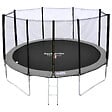 HAPPY GARDEN - Pack Premium Trampoline 430cm réversible gris / rose MELBOURNE + filet, échelle, bâche et kit d'ancrage - vignette