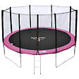 HAPPY GARDEN - Pack Premium Trampoline 430cm réversible rose / gris MELBOURNE + filet, échelle, bâche et kit d'ancrage - vignette