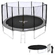 HAPPY GARDEN - Pack Premium Trampoline 430cm réversible rose / gris MELBOURNE + filet, échelle, bâche et kit d'ancrage - vignette