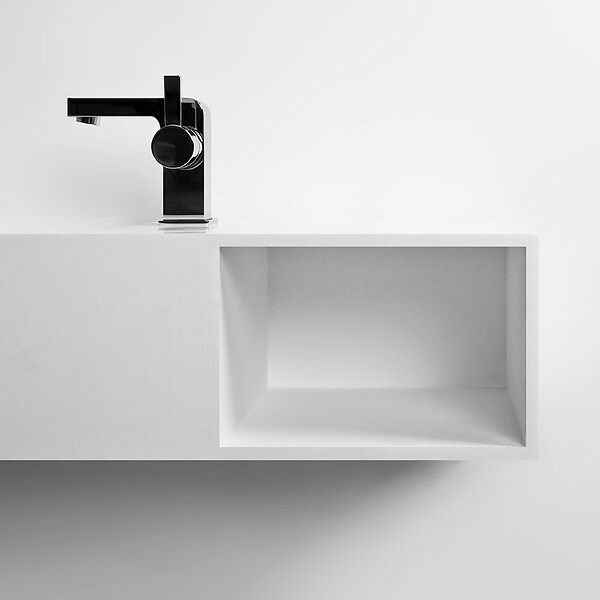 THALASSOR - KUBE 80 - Vasque suspendue en Solid Surface 80 x 40 x 20(h) cm - large