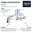 GROHE - Mitigeur baignoire mécanique Bauloop avec colonnettes - vignette