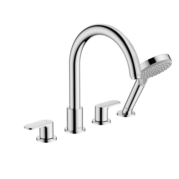 HANSGROHE - Hansgrohe Vernis Blend Set de finition mélangeur 4 trous sur bord de baignoire, Chrome (71456000) - large