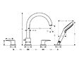 HANSGROHE - Hansgrohe Vernis Blend Set de finition mélangeur 4 trous sur bord de baignoire, Chrome (71456000) - vignette