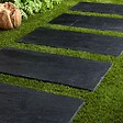 RO'MA NATURE - Pas japonais Rectangle Ardoise Noire 100x50x2-3 cm (lot de 10) - vignette