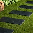 RO'MA NATURE - Pas japonais Rectangle Ardoise Noire 50x25x2-3 cm (lot de 20) - vignette