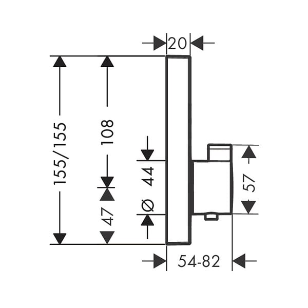 HANSGROHE - Set de finition ShowerSelect pour mitigeur thermostatique encastré avec 2 fonctions, noir mat (15763670) - large