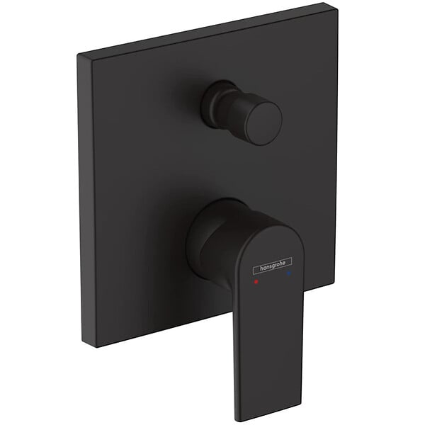 HANSGROHE - Hansgrohe Vernis Shape Set de finition pour mitigeur bain/douche encastré, Noir mat (71468670) - large