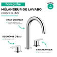 HANSGROHE - Mélangeur robinet Vernis Blend 3 trous Chromé avec tirette et vidage synthétique - vignette