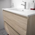 ALLIBERT - Meuble de salle de bain 2 tiroirs BAZIL éclairage LED 6 W et miroir 60 x 58 x 46 cm - couleur chêne - vignette
