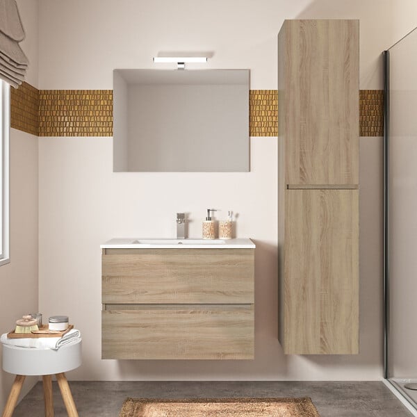 ALLIBERT - Colonne de salle de bain  murale avec rangement 40 x 180 x 35 cm BAZIL - large