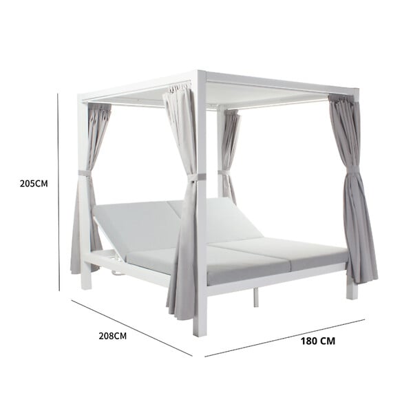CONCEPT USINE - Lit de jardin 2 places gris CORDOUE - large