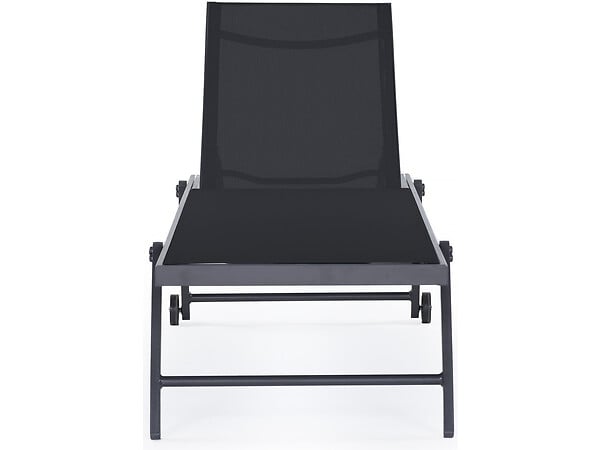HABITAT ET JARDIN - Lot de 2 bains de soleil textilène aluminium "Jolia" - Gris foncé / Noir - large