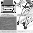 TECTAKE - Chaise longue jardin 2 en 1 transat bain de soleil anthracite textilène aluminium 4 positions inclinable fauteuil bascule 120kg pliable - vignette
