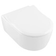 VILLEROY ET BOCH - Avento Combipack WC suspendu sans bride à fond creux DirectFlush + Abattant slim amovible avec frein de chute, Blanc (5656FS01) - vignette