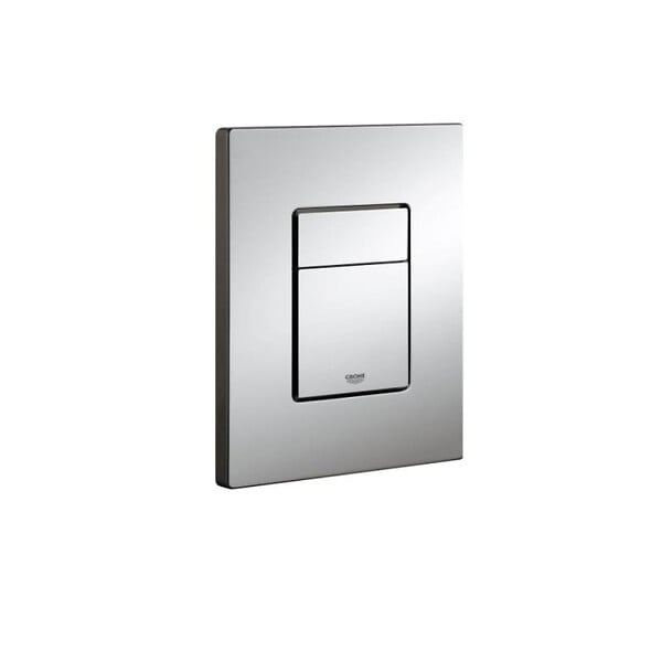 GROHE - Pack WC Bâti support Grohe Rapid SL + Cuvette sans bride Grohe Bau Ceramic, Blanc + plaque de déclenchement: Chrome (39586000) - large