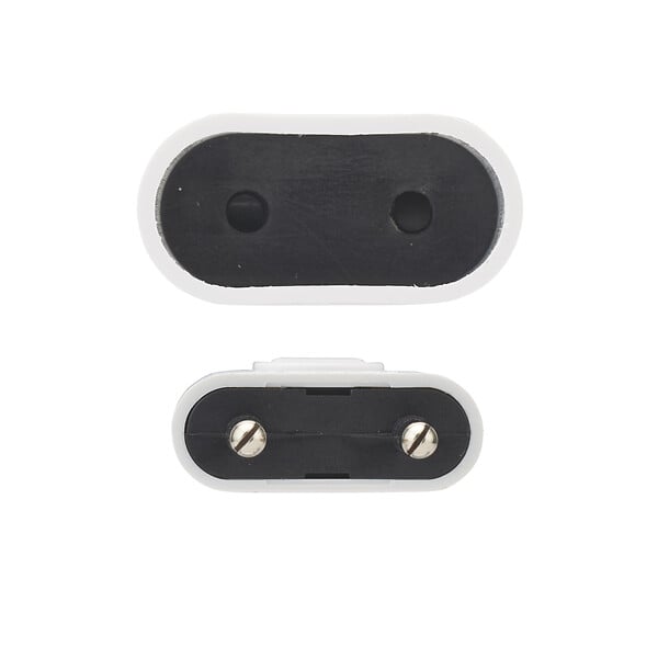DEBFLEX - DEBFLEX - FICHE MALE & FEMELLE 2P 6A DROITE A COIFFE BLANC - large