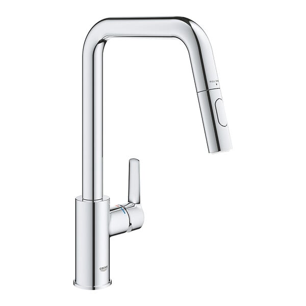 GROHE - Grohe START DN15 Mitigeur monocommande d'évier  avec douchette extractible ,Bec mobile, 2 Jets, Chrome (30631000) - large